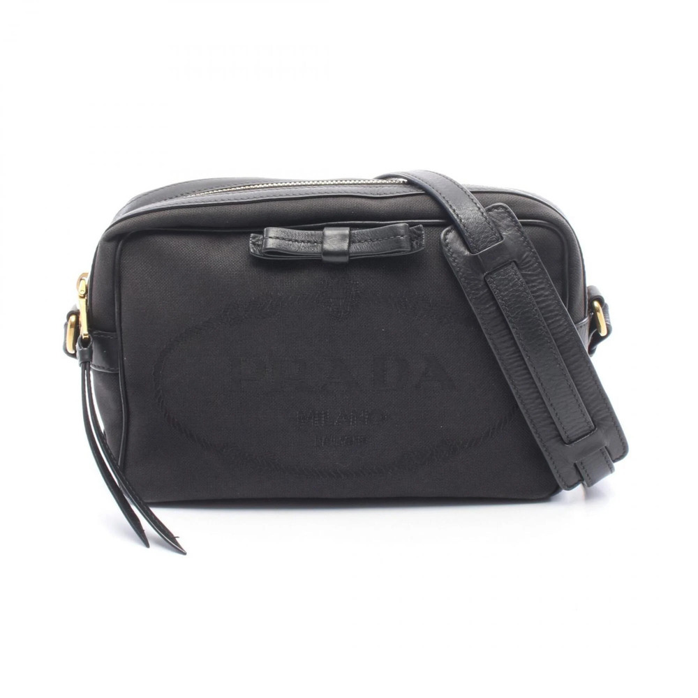 PRADA Black Leather Shoulder Bag